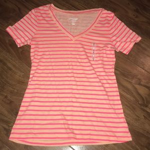 NWT Striped V neck Tee